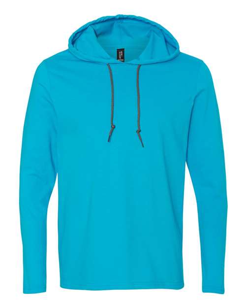 10653 Softstyle® Lightweight Hooded Long Sleeve T-Shirt