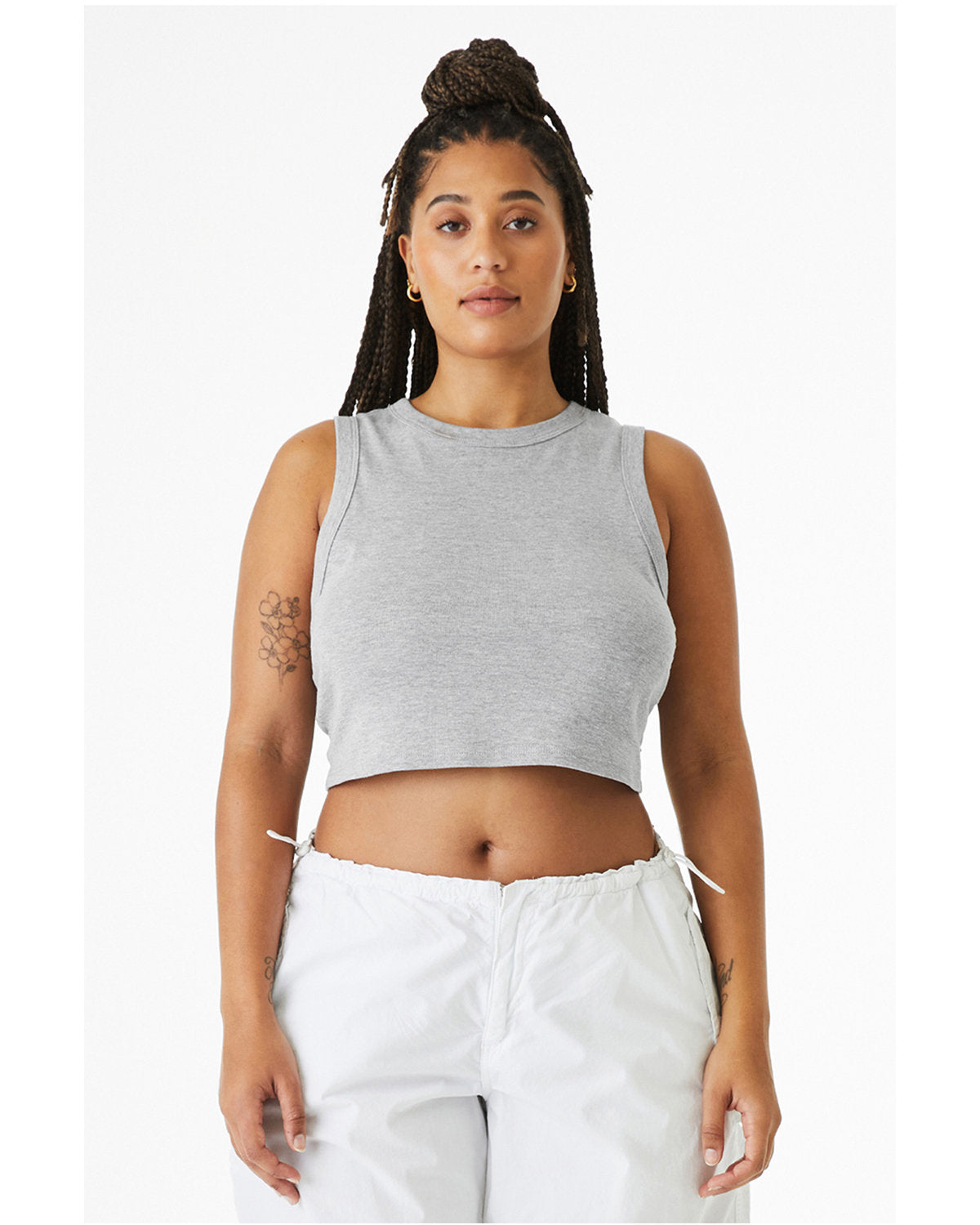 Ladies' Micro Rib Muscle Crop Tank