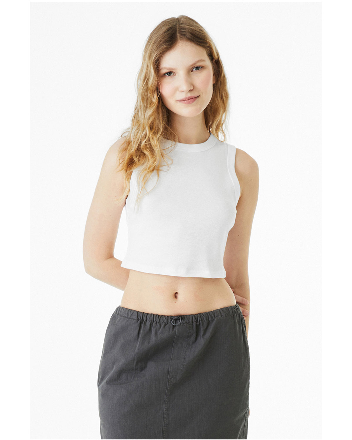 Ladies' Micro Rib Muscle Crop Tank