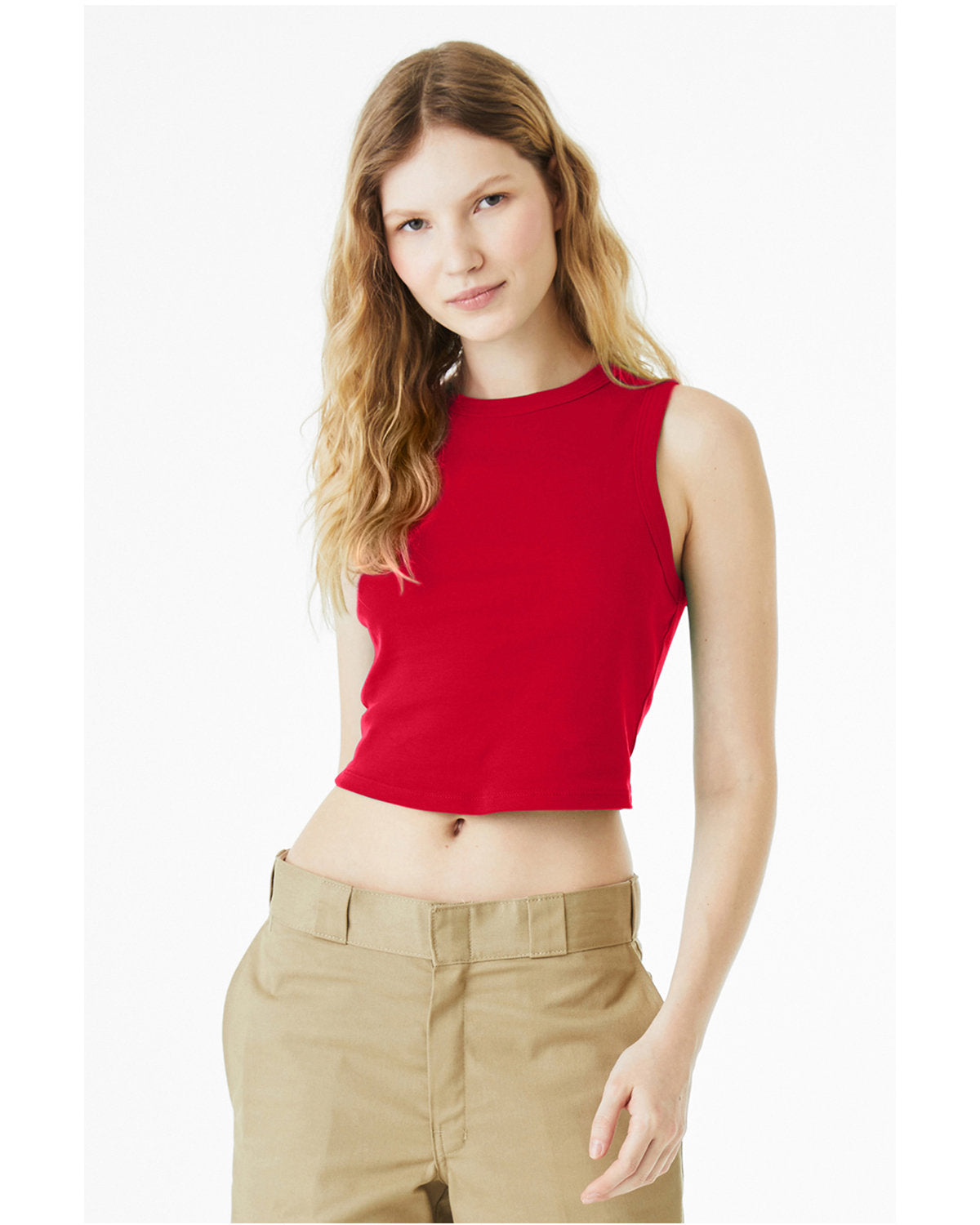 Ladies' Micro Rib Muscle Crop Tank