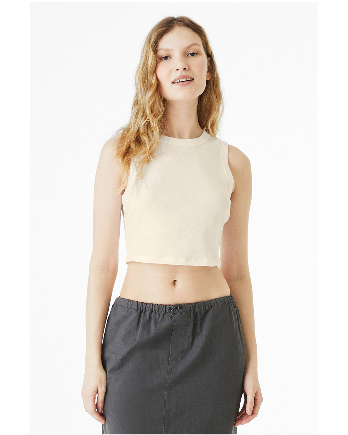 Ladies' Micro Rib Muscle Crop Tank