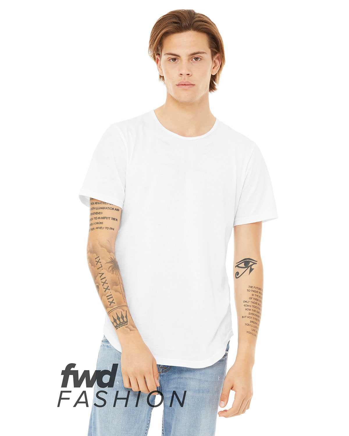 FWD Fashion Men's Curved Hem Short Sleeve T-Shirt