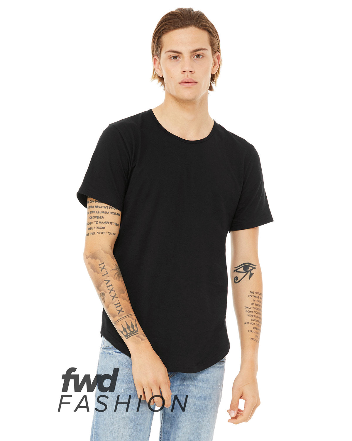 FWD Fashion Men's Curved Hem Short Sleeve T-Shirt