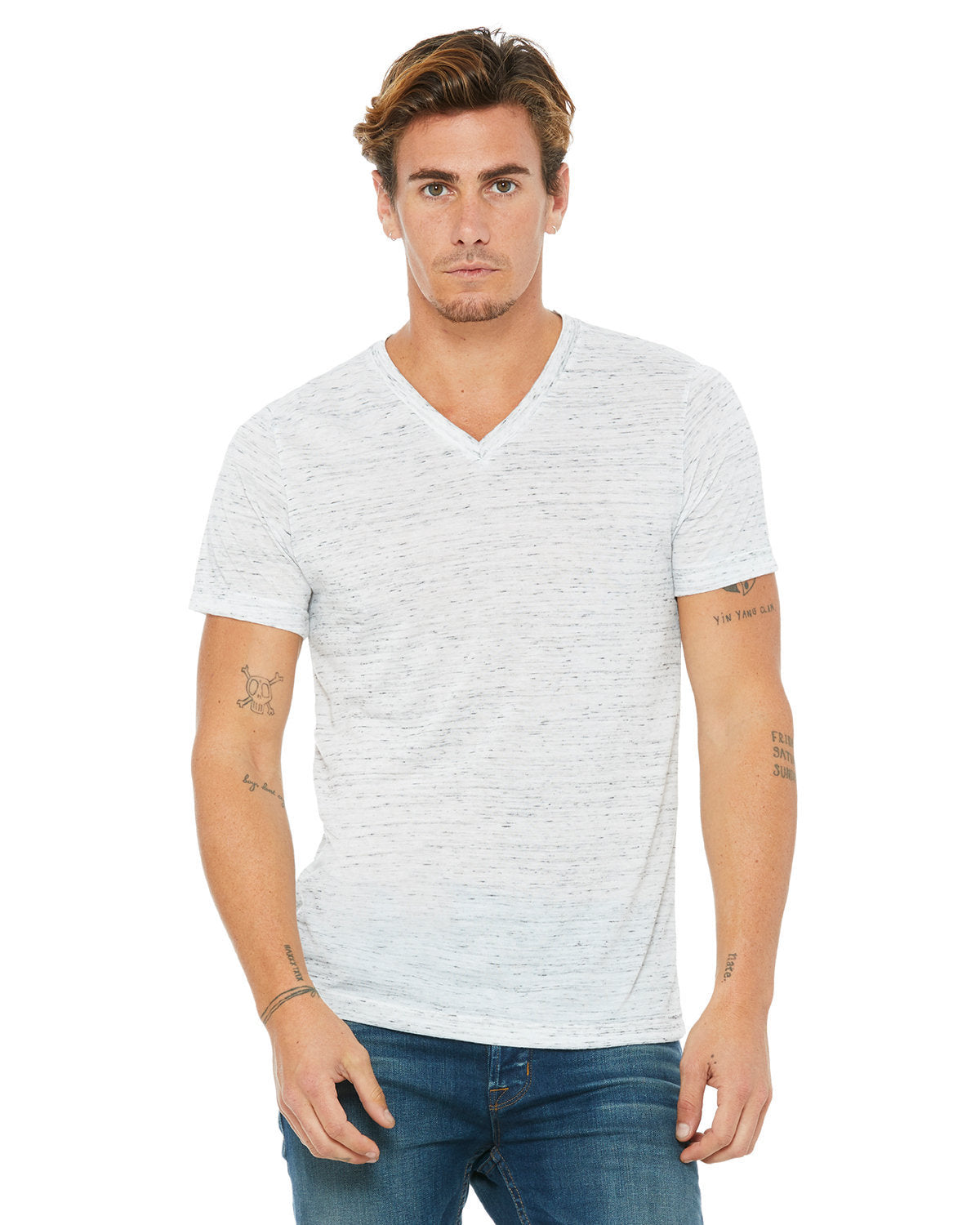Unisex Textured Jersey V-Neck T-Shirt