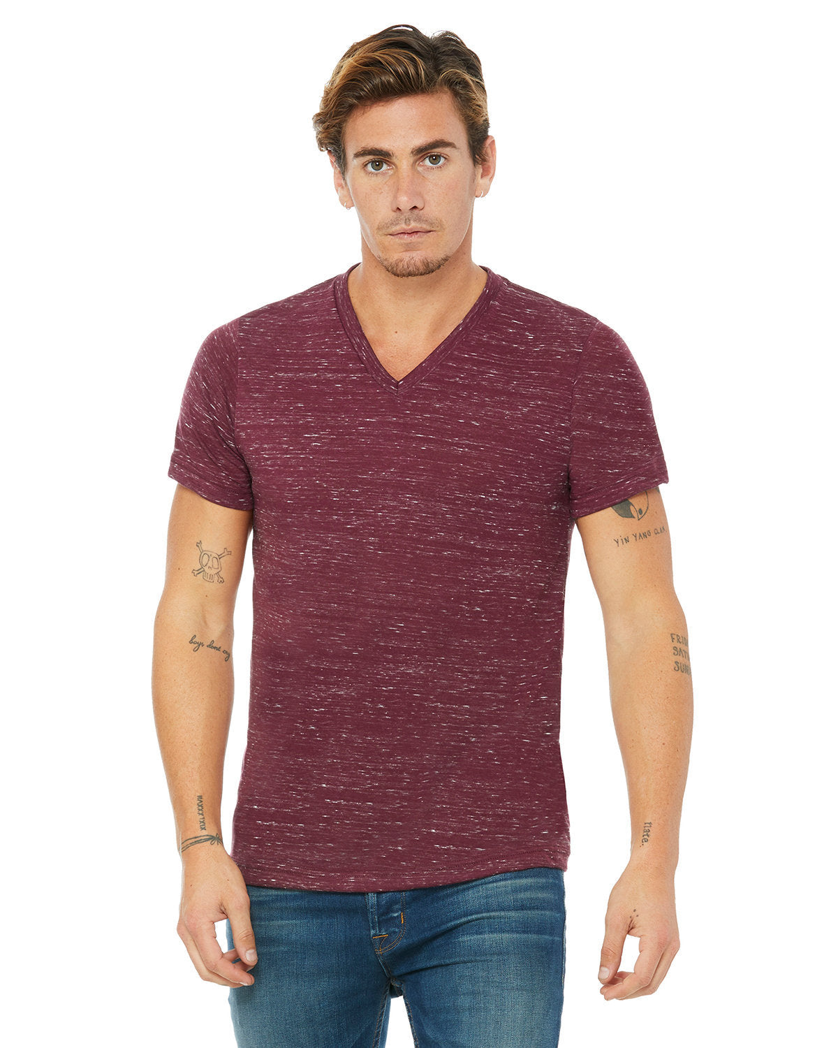 Unisex Textured Jersey V-Neck T-Shirt