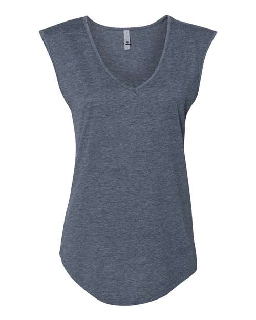 6318 Women's Festival Sleeveless Deep V-Neck T-Shirt