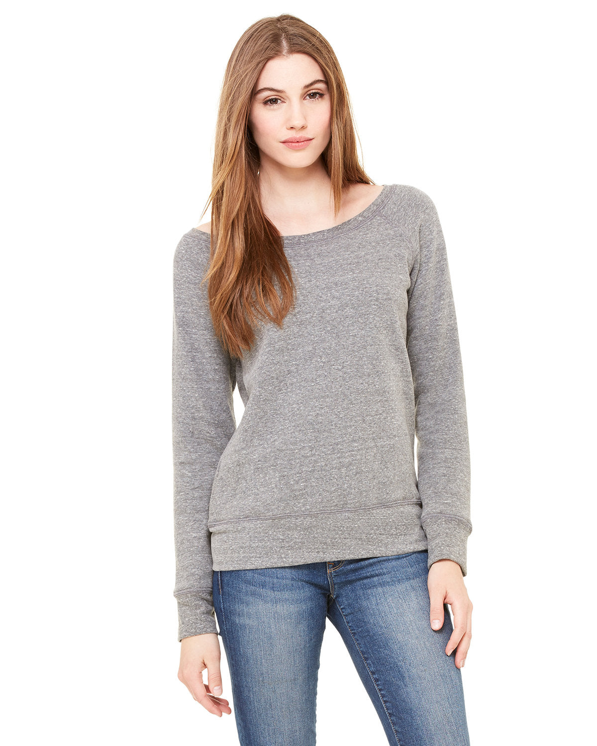 Ladies' Sponge Fleece Wide Neck Sweatshirt
