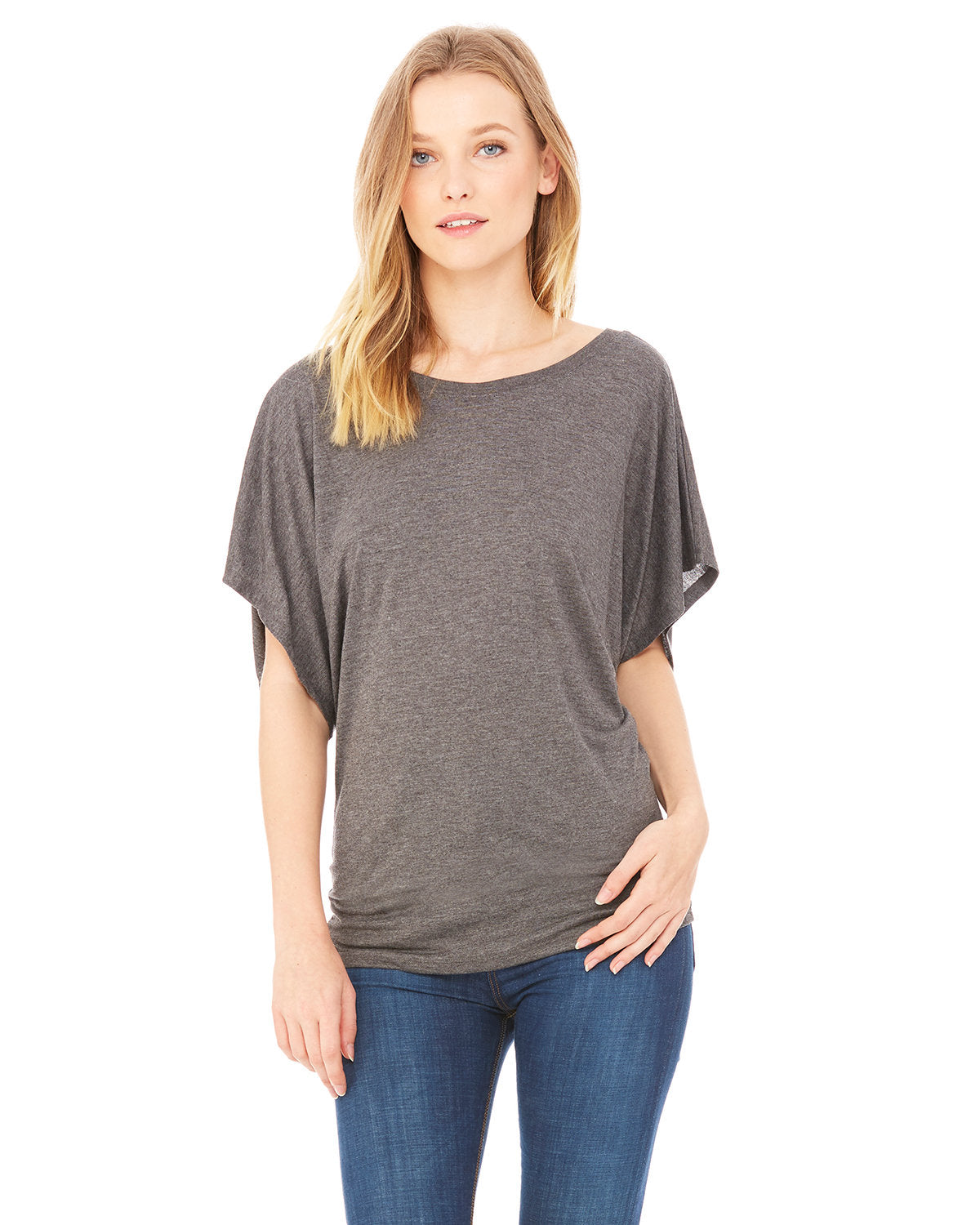 Ladies' Flowy Draped Sleeve Dolman T-Shirt