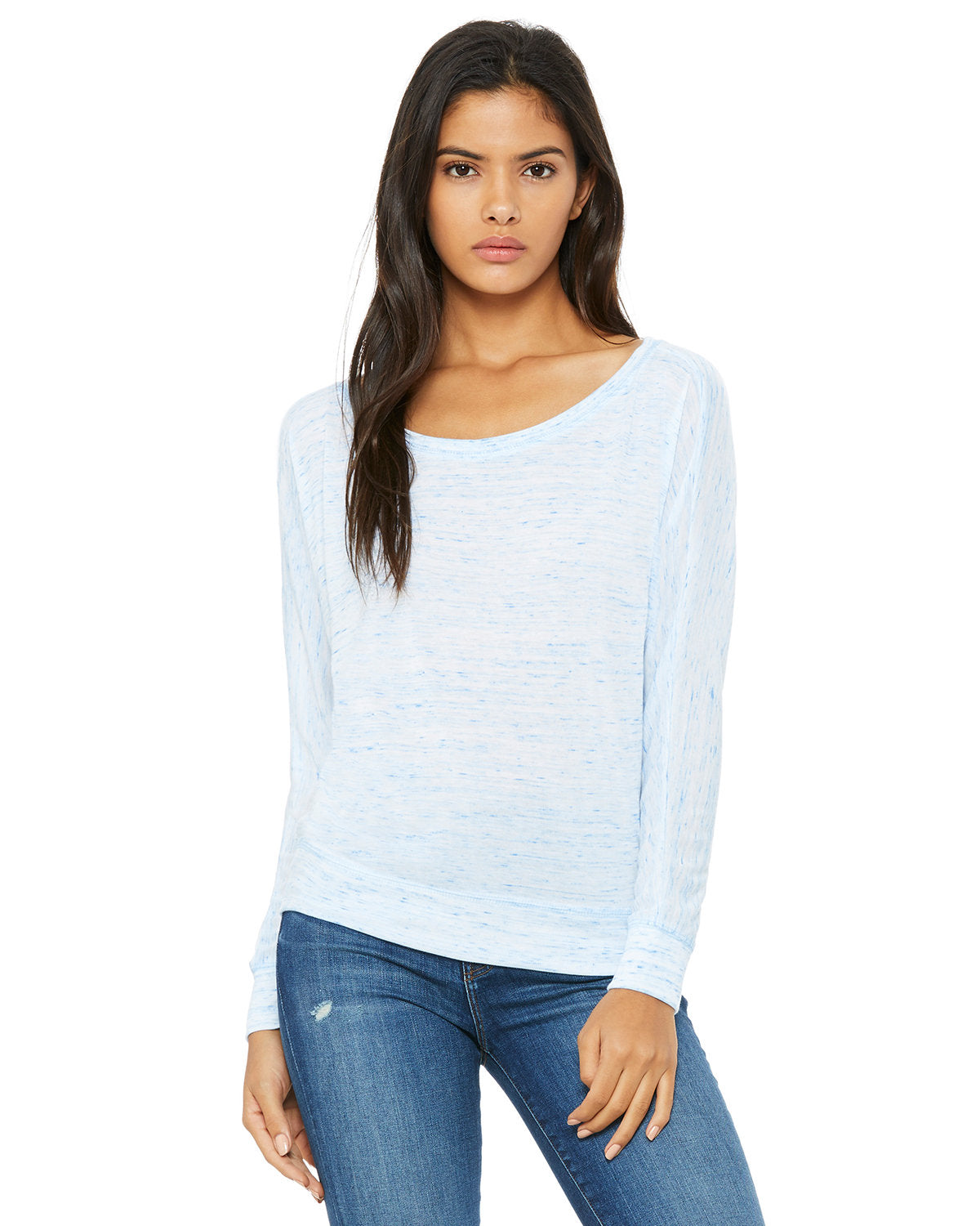 Ladies' Flowy Long-Sleeve Off Shoulder T-Shirt