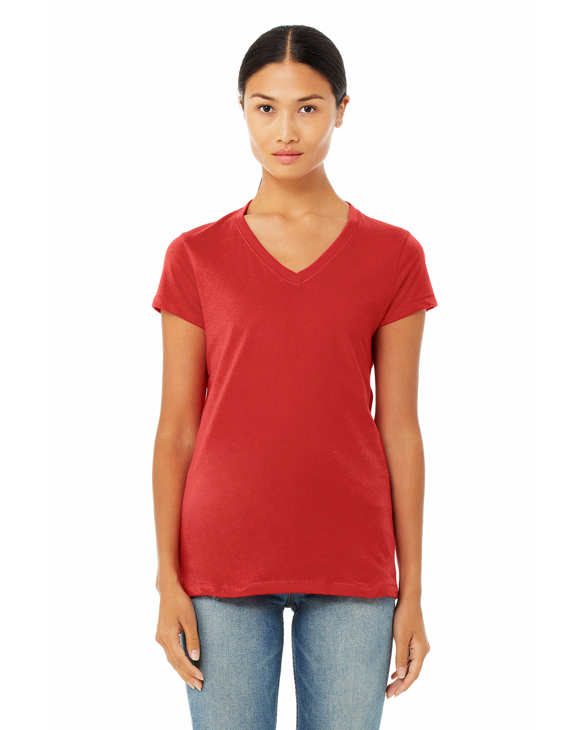 Ladies' Jersey Short-Sleeve V-Neck T-Shirt