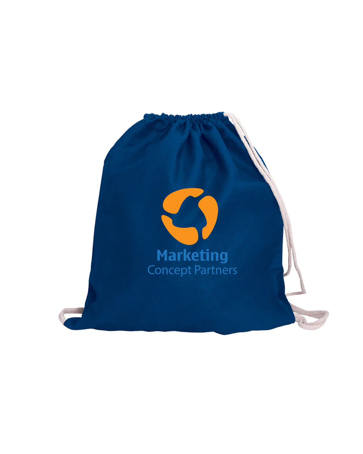 BG400 Prime Line Cotton Canvas Drawstring Bag-Blue/Navy