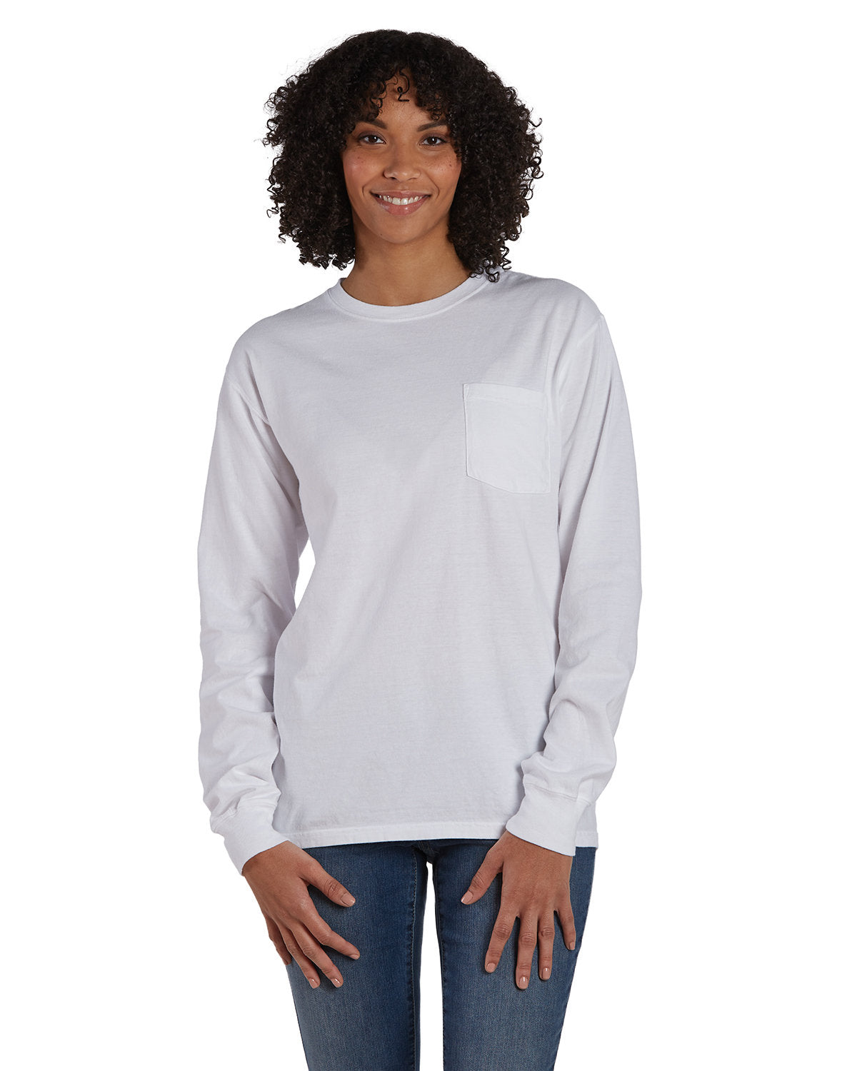 Unisex Garment-Dyed Long-Sleeve T-Shirt with Pocket