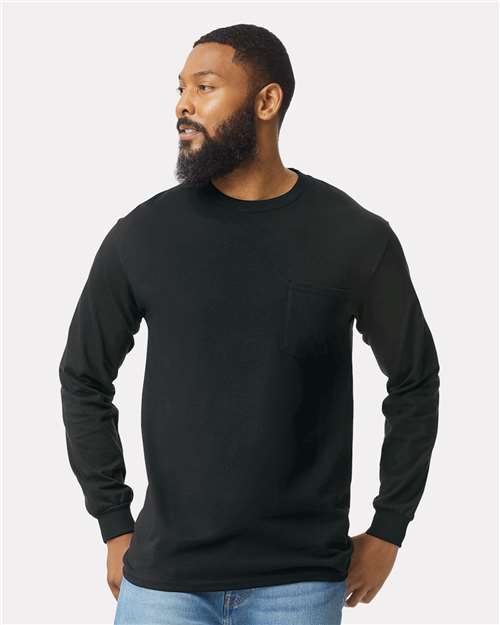 117 Ultra Cotton® Long Sleeve Pocket T-Shirt