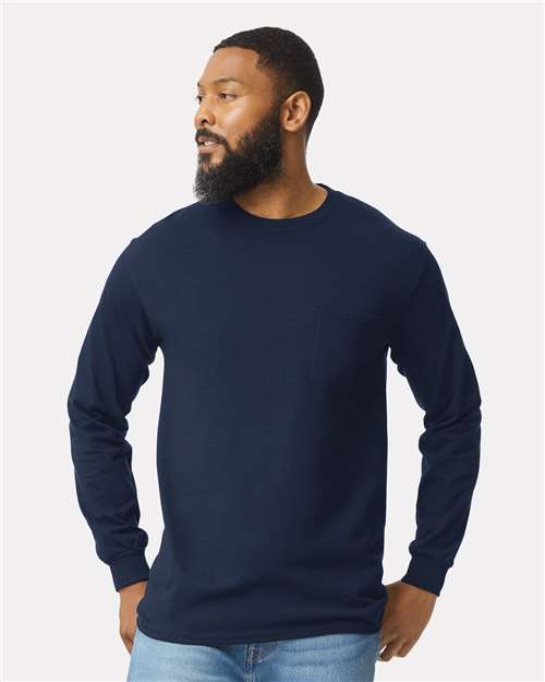 117 Ultra Cotton® Long Sleeve Pocket T-Shirt