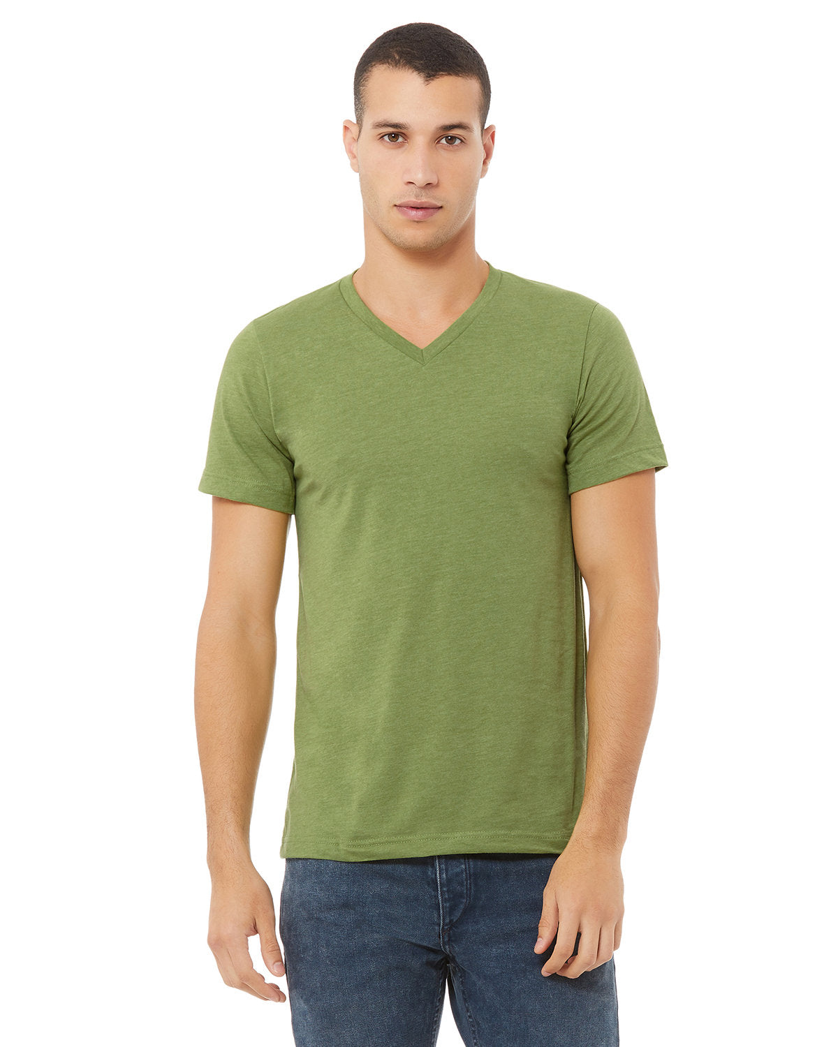 Unisex CVC Jersey V-Neck T-Shirt