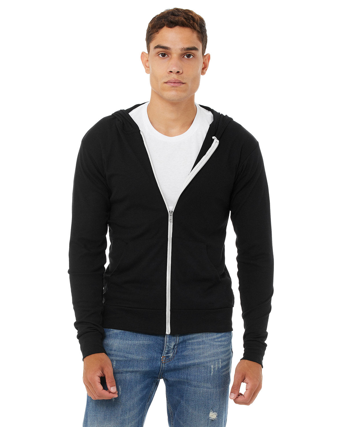Unisex Triblend Full-Zip Lightweight Hoodie