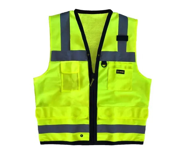 MA-18P-200527-148 - OccuNomix - High Visibility Solid Dual Stripe Surveyor Vests  (LUX-SSFS)